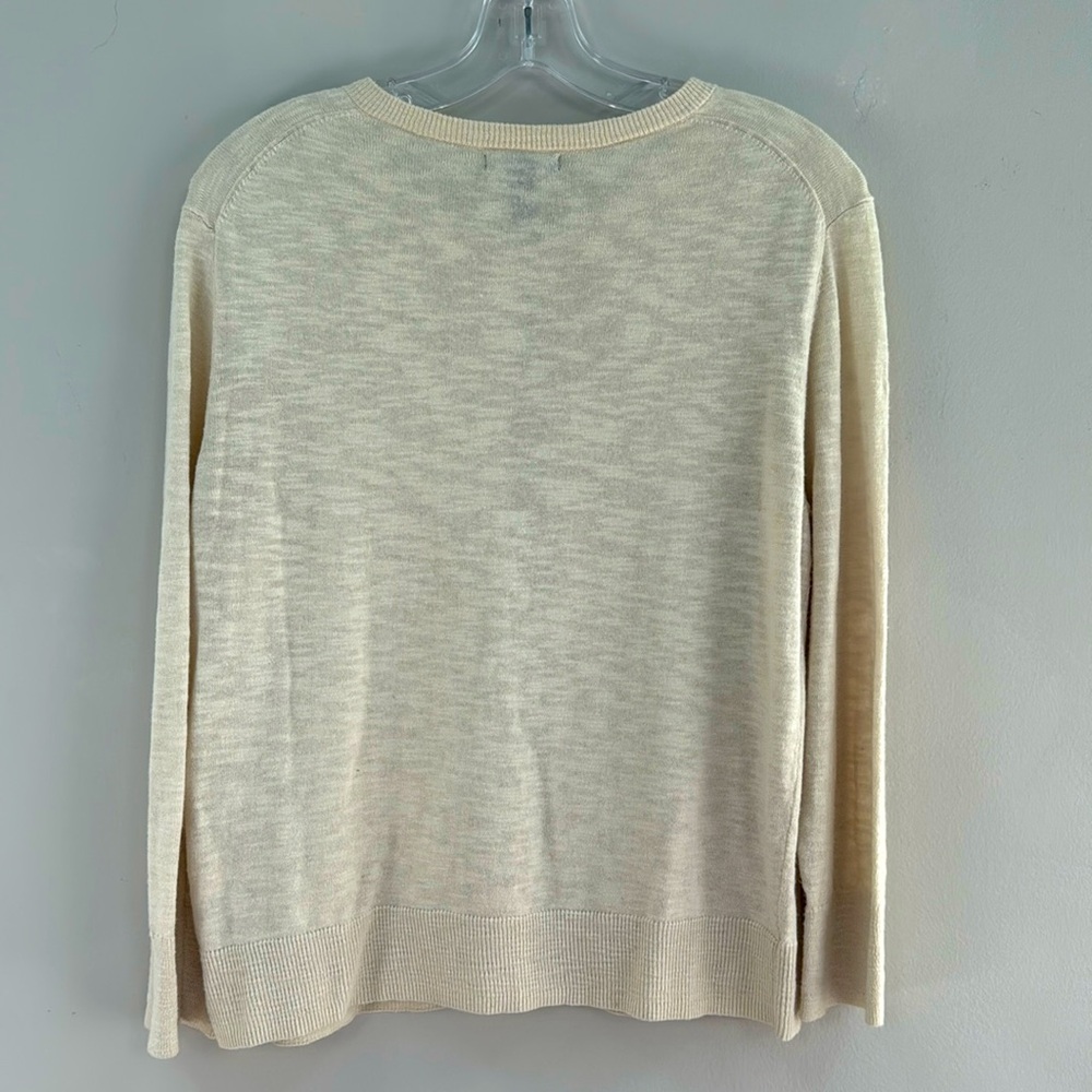GAP Women's Cream Colored Lightweight Cardigan- Size L - LIKE NEW - Picture 5 of 9